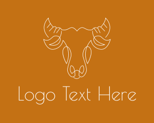 Butcher - Minimalist Carabao Head logo design