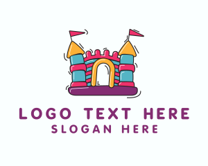 Playroom - Inflatable Castle Fortress logo design