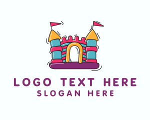 Balloon - Inflatable Castle Fortress logo design