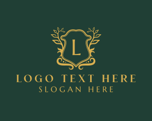 Emblem - Floral Shield University logo design