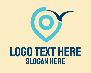 Location Service - Blue Bird Pin Locator logo design