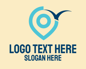 Travel Agency - Blue Bird Pin Locator logo design