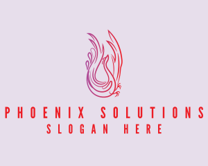 Phoenix - Red Phoenix Bird logo design