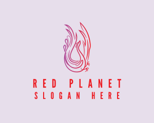 Red Phoenix Bird logo design