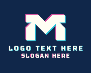 Static Motion - Tech Gaming Letter M logo design