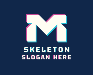 Static Motion - Tech Gaming Letter M logo design