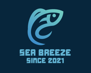 Minimalist Sea Fish logo design