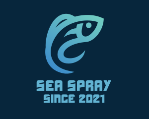 Minimalist Sea Fish logo design