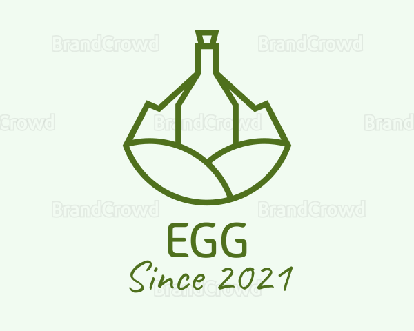 Wine Bottle Vineyard Logo