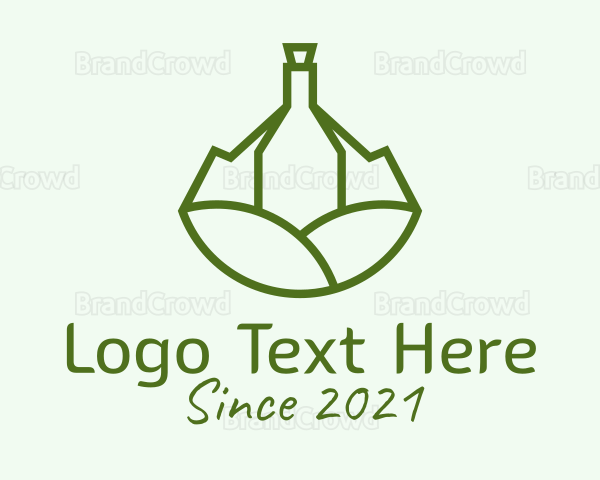 Wine Bottle Vineyard Logo