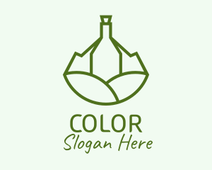 Wine Bottle Vineyard  Logo