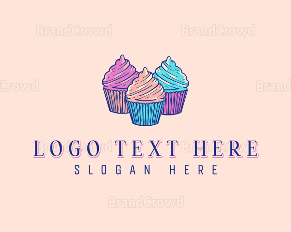 Cupcake Pastry Dessert Logo