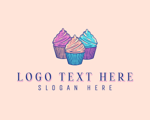 Baker - Cupcake Pastry Dessert logo design