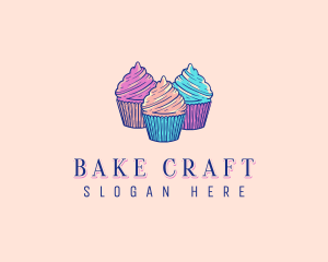 Cupcake Pastry Dessert logo design