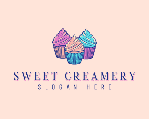 Cupcake Pastry Dessert logo design