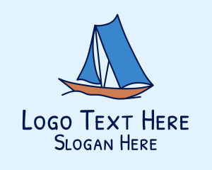 Steamboat - Ocean Sail Boat logo design