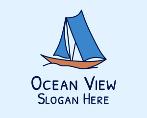 Ocean Sail Boat logo design