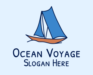 Ocean Sail Boat logo design