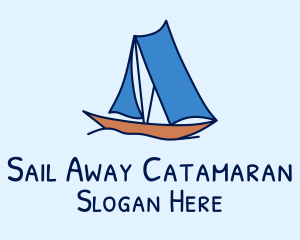 Ocean Sail Boat logo design