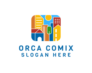 Housing - Colorful Urban City logo design