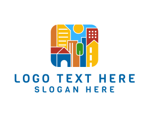 Village - Colorful Urban City logo design