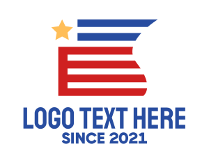 Voting - Patriotic American Flag logo design