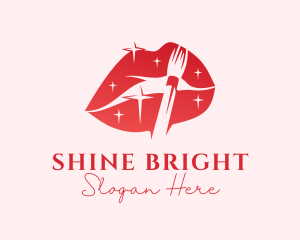 Glossy - Red Sparkling Lips logo design