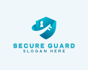 Shield Lock Security logo design