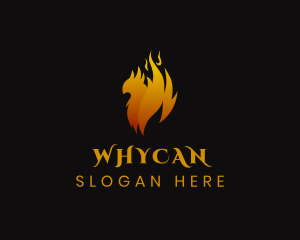 Mythical Flame Phoenix Logo
