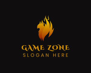 Mythical Flame Phoenix logo design