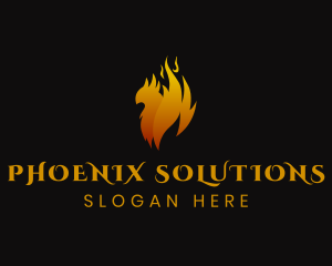 Phoenix - Mythical Flame Phoenix logo design