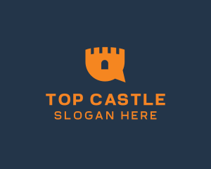 Castle Chat Bubble logo design