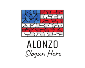 USA American Flag Mosaic Art logo design