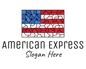 USA American Flag Mosaic Art logo design