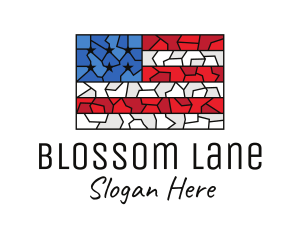 USA American Flag Mosaic Art logo design