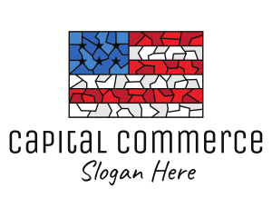 Washington - USA American Flag Mosaic Art logo design