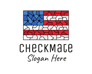 USA American Flag Mosaic Art logo design