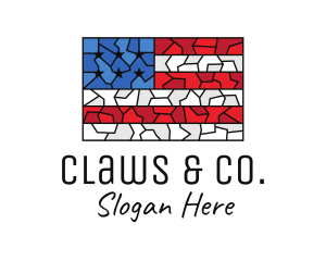 USA American Flag Mosaic Art logo design