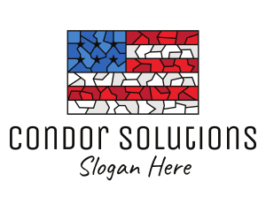 USA American Flag Mosaic Art logo design