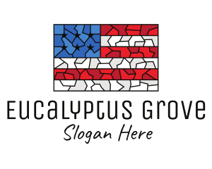 USA American Flag Mosaic Art logo design