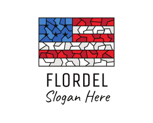 USA American Flag Mosaic Art logo design