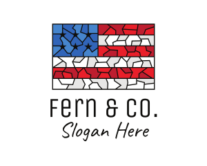 USA American Flag Mosaic Art logo design