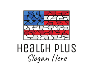 Washington - USA American Flag Mosaic Art logo design