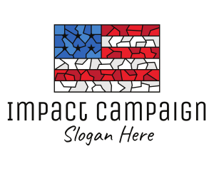 Campaign - USA American Flag Mosaic Art logo design