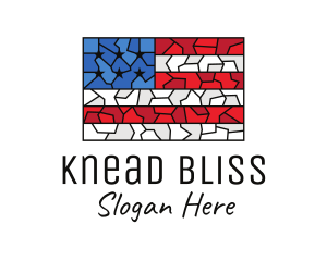 USA American Flag Mosaic Art logo design