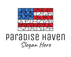 USA American Flag Mosaic Art logo design