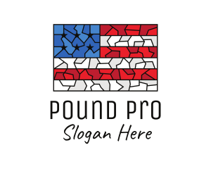 USA American Flag Mosaic Art logo design