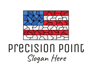 USA American Flag Mosaic Art logo design