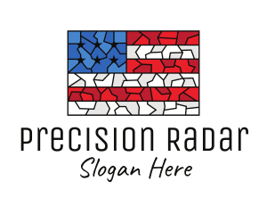 USA American Flag Mosaic Art logo design