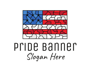 Flag - USA American Flag Mosaic Art logo design